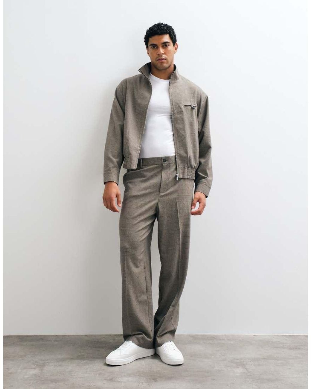 ASOS Gray Wide Smart Co-ord Trousers for men