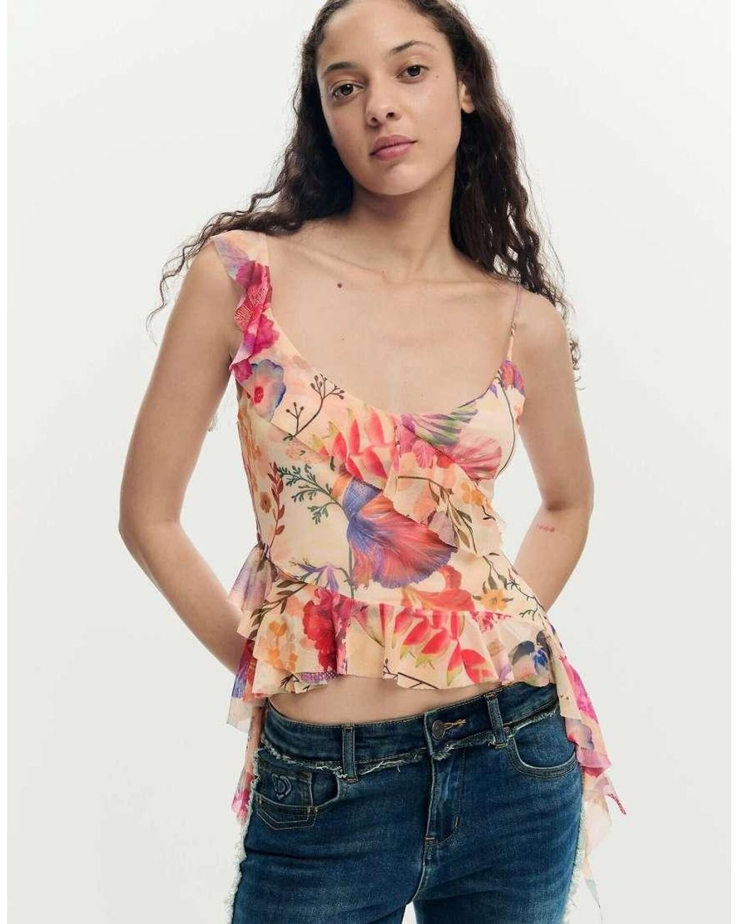 Desigual Red T-Shirt Designed By Mr. Christian Lacroix, Polyester