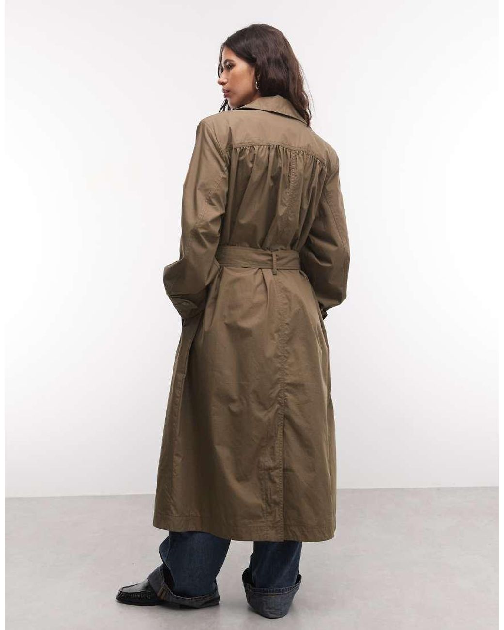 Gabardina Larga Monki de color Brown