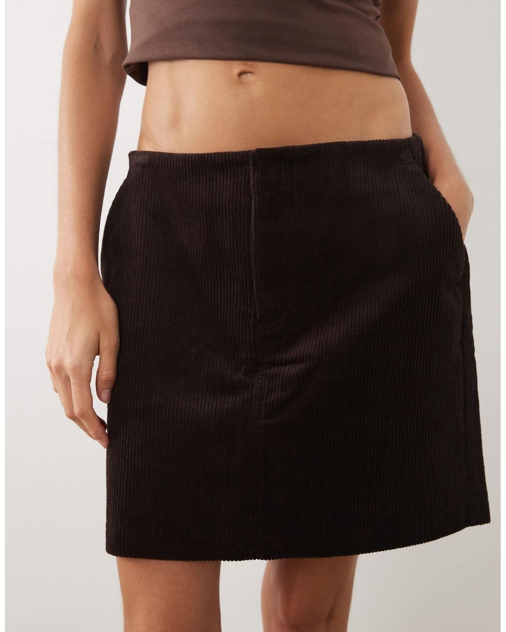 Threadbare Natural Cord Mini Skirt