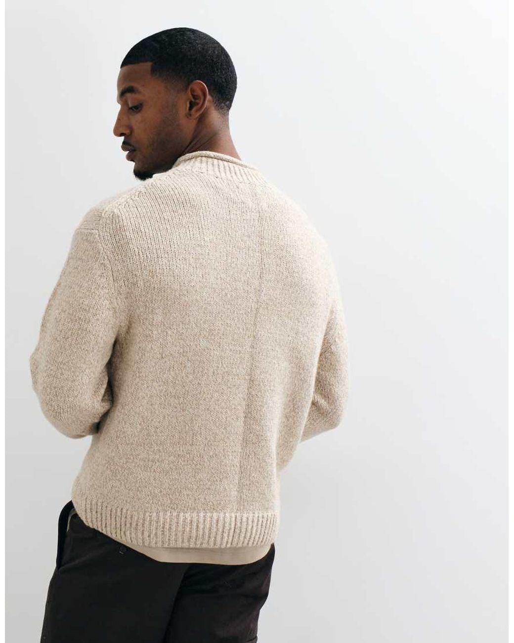 Abercrombie & Fitch Natural Knitted Mockneck Jumper for men