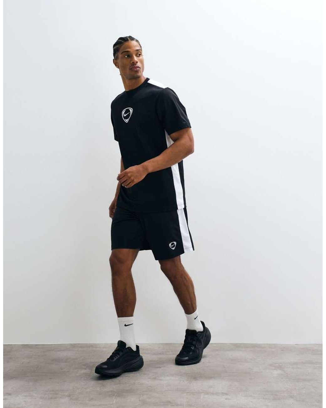 Nike Football Blue Dri-fit Academy+ Central Logo T-shirt for men