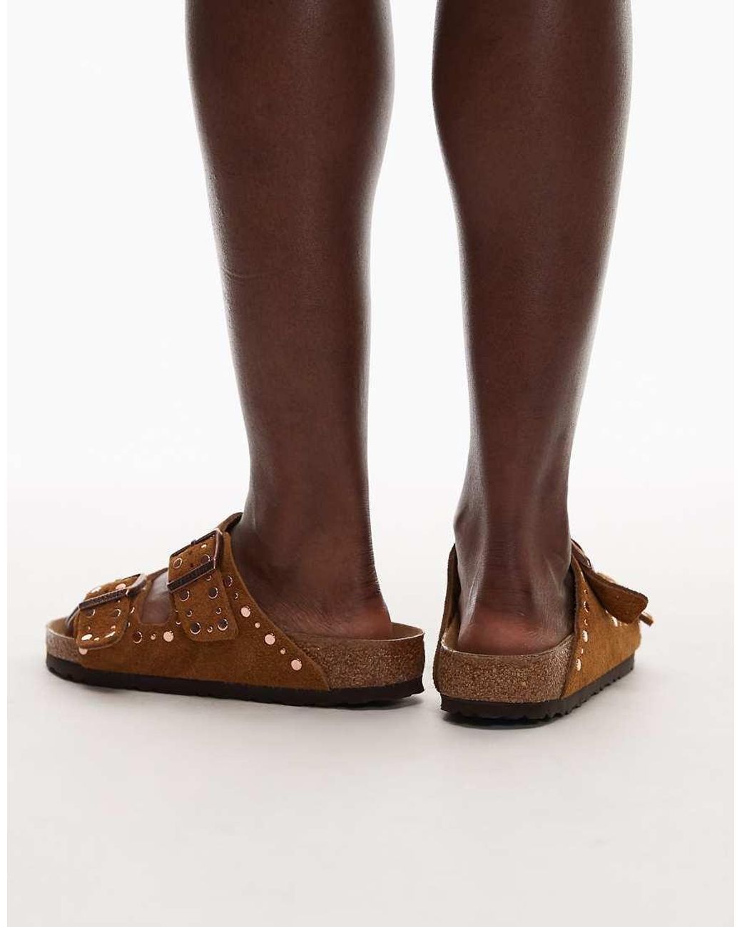 Birkenstock Brown Arizona Rivet Suede Sandals