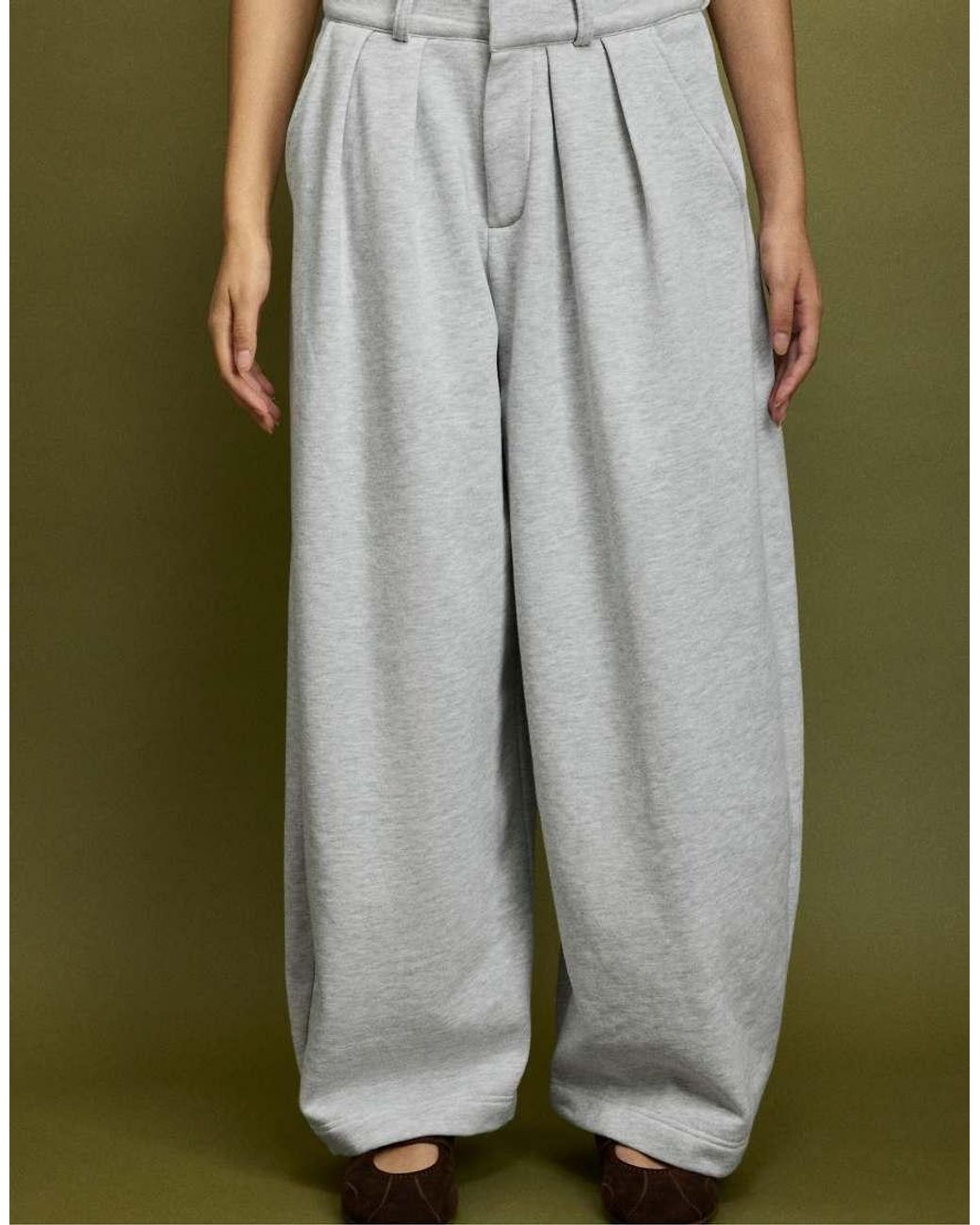 Stradivarius Green Volumised Pleated joggers