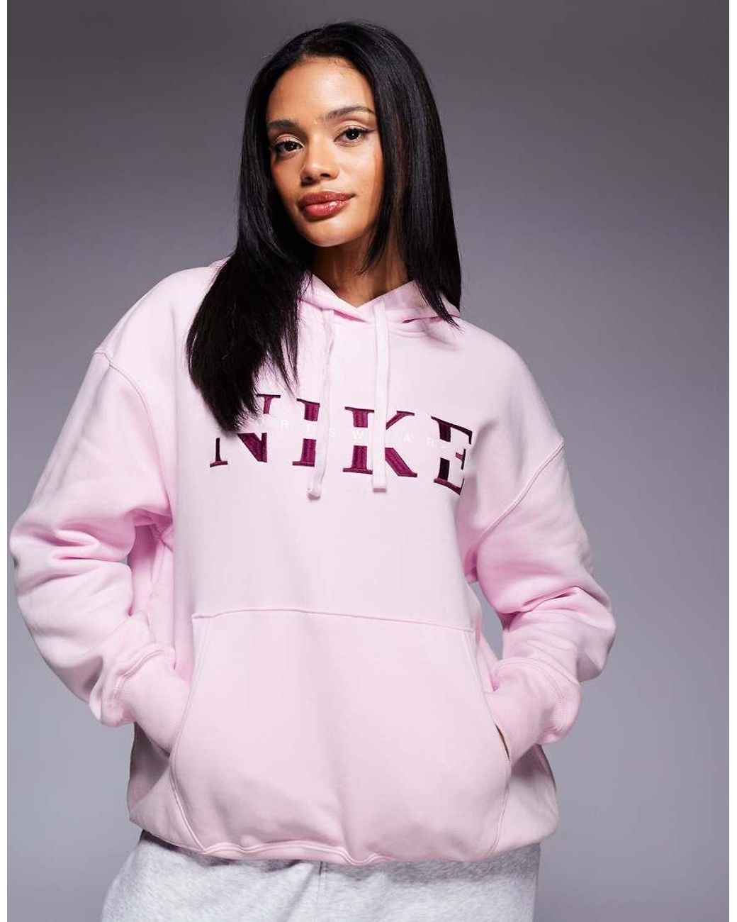 nike pink swoosh hoodie