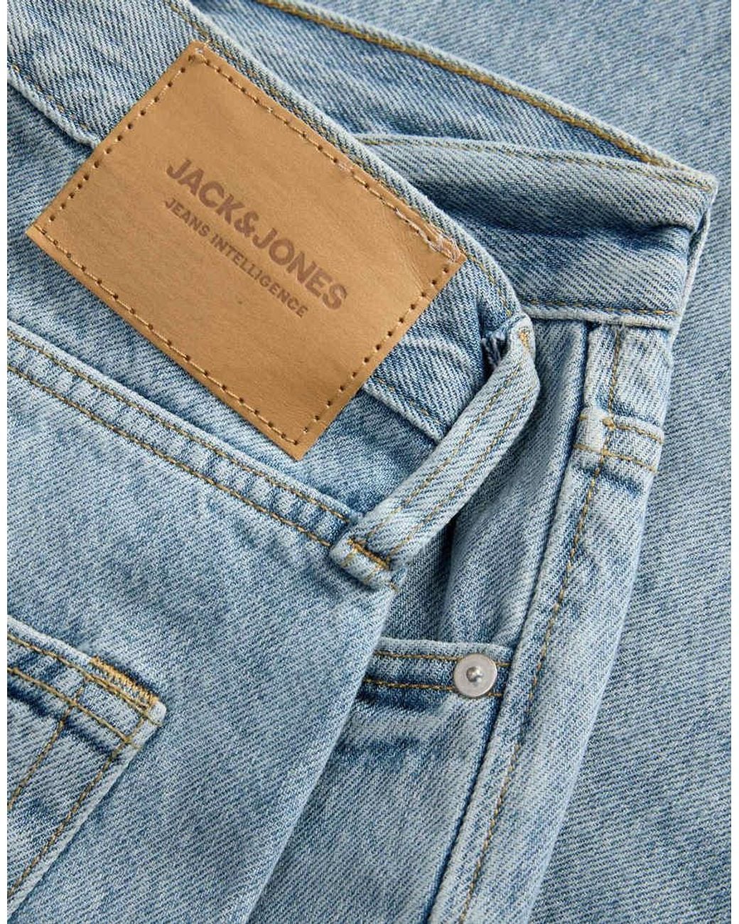 Jack & Jones Blue Alex High Rise baggy Fit Jeans for men