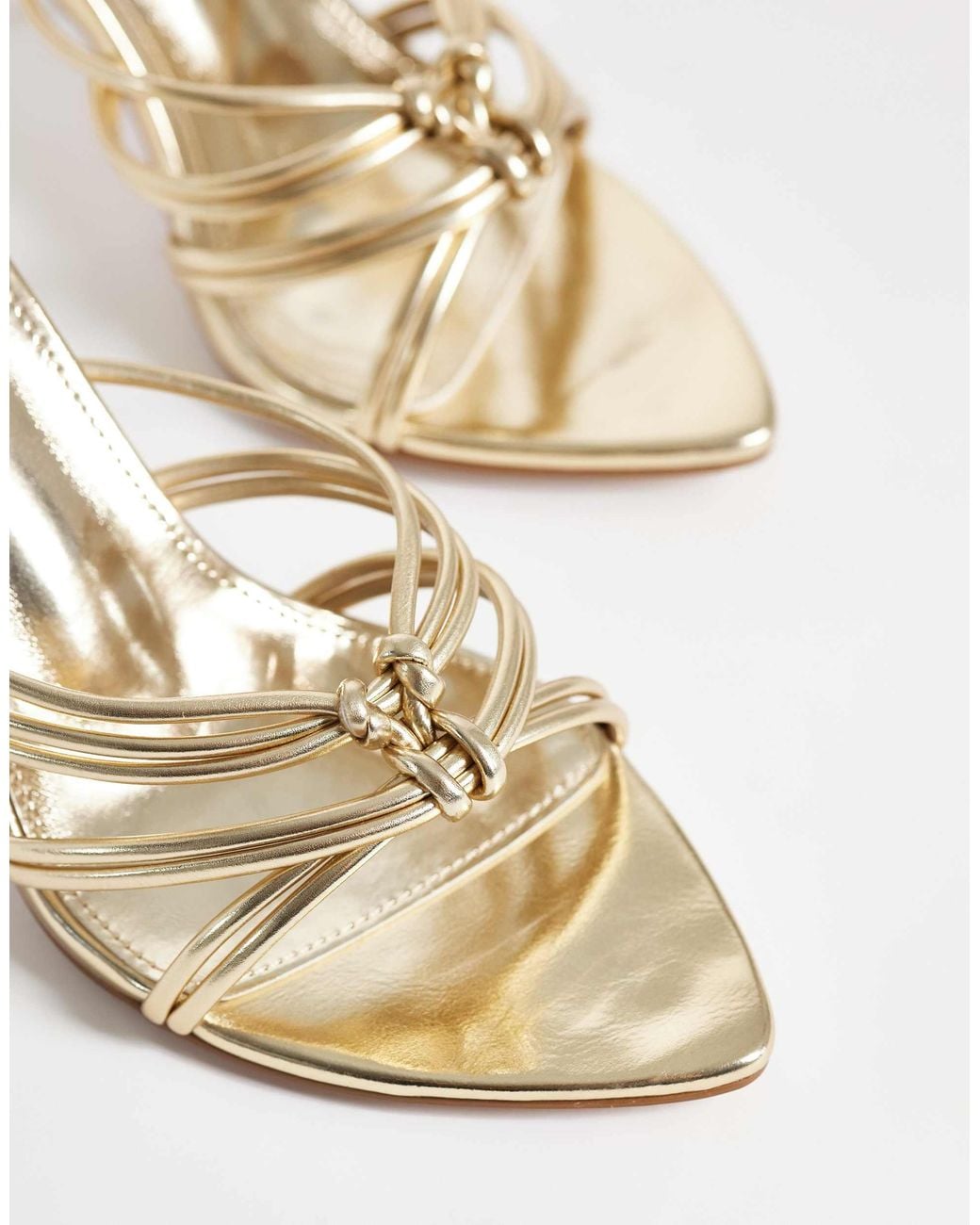 SIMMI Simmi London Brii Wide Fit Strappy Heeled Mule Sandals in Natural ...