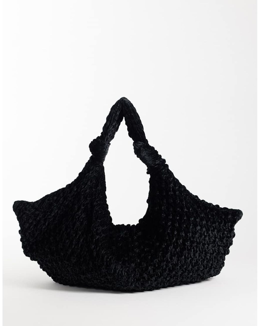 ASOS Black Textured Velvet Shoulder Bag