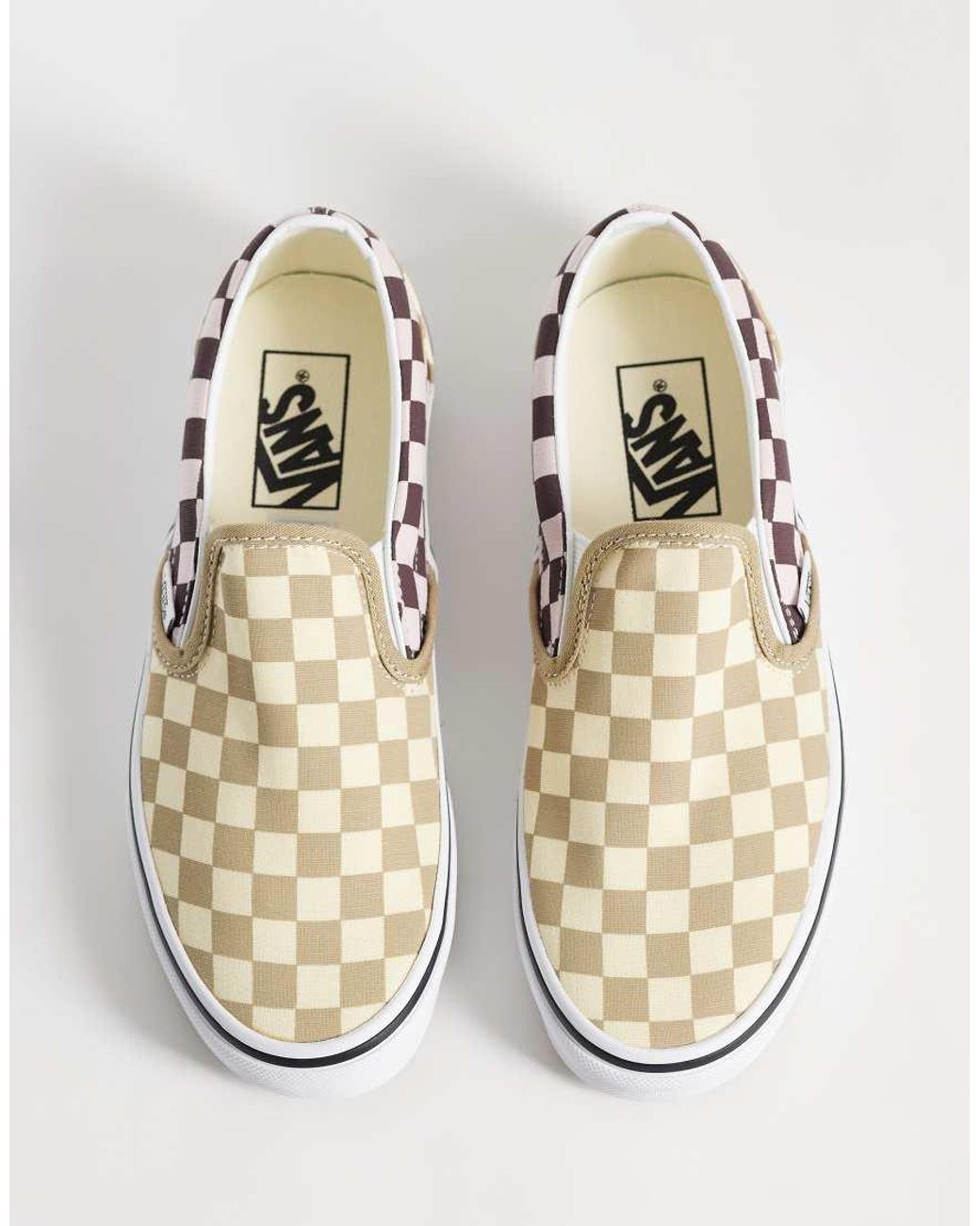 Vans White Classic Slip-on Checkerboard Trainers