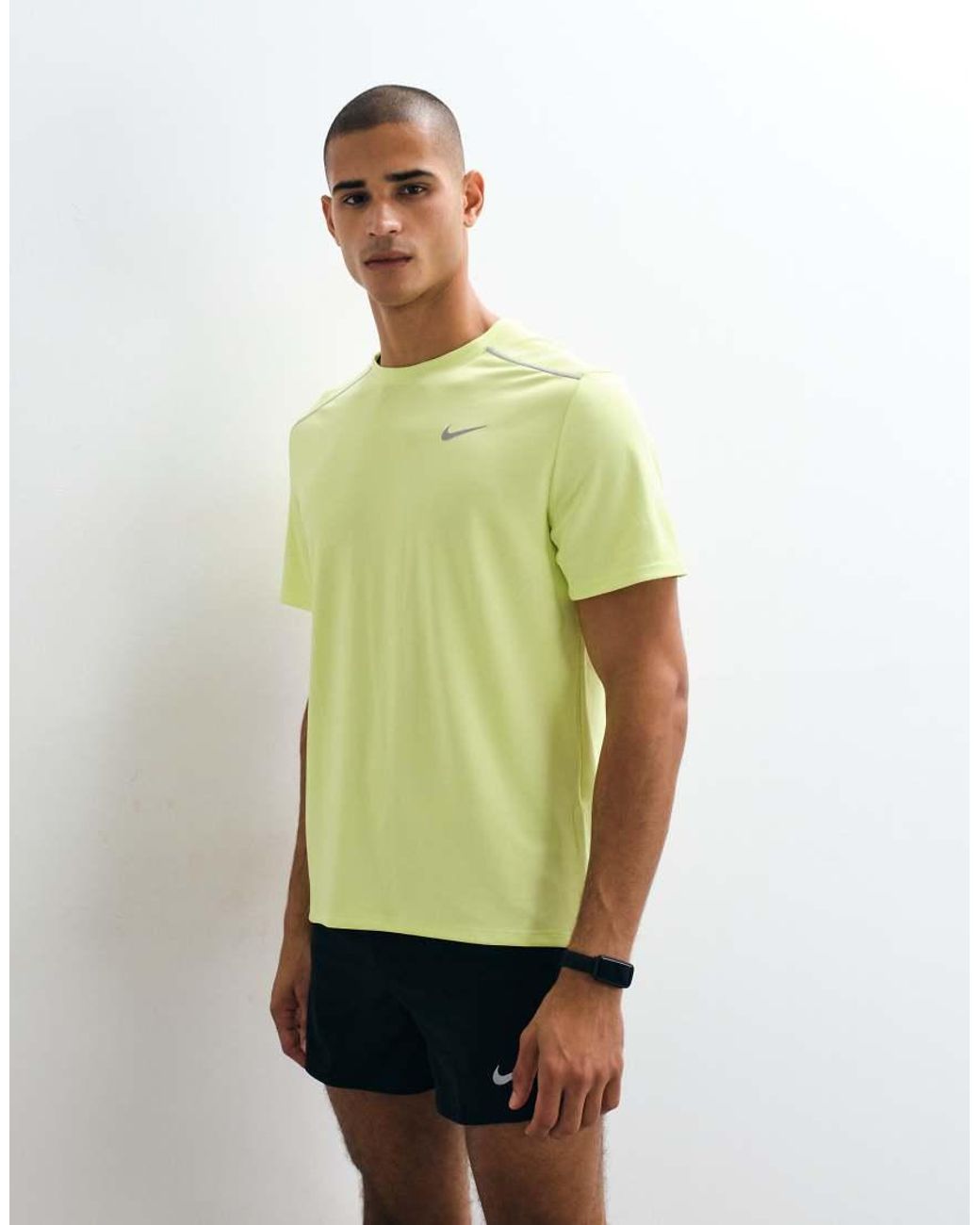 Nike White Miler Dri-Fit Uv-Protection T-Shirt for men
