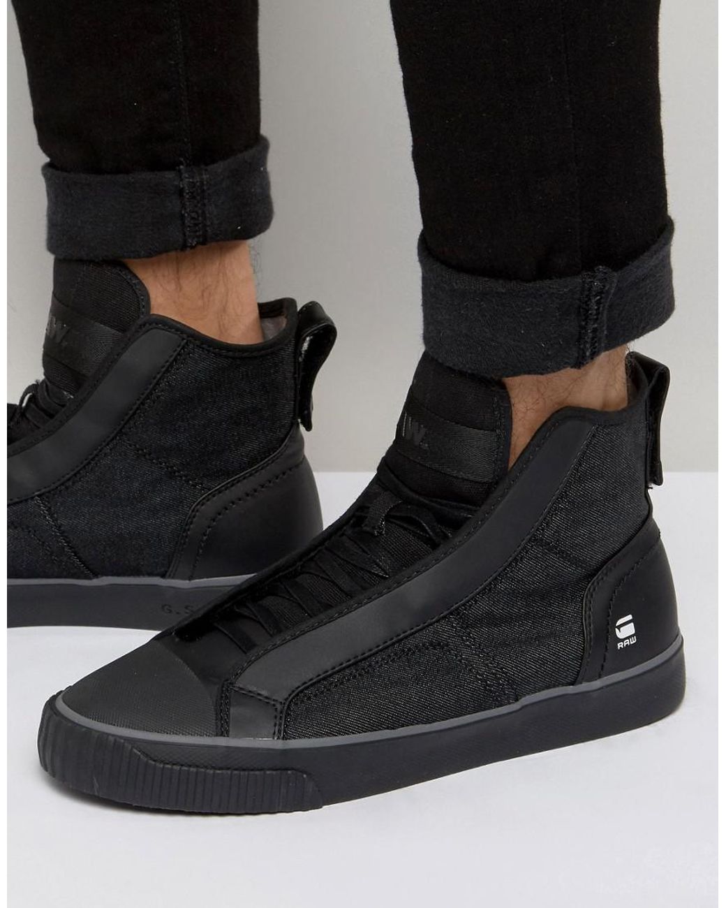 G Star RAW Scuba Denim Sneakers In Black For Men Lyst