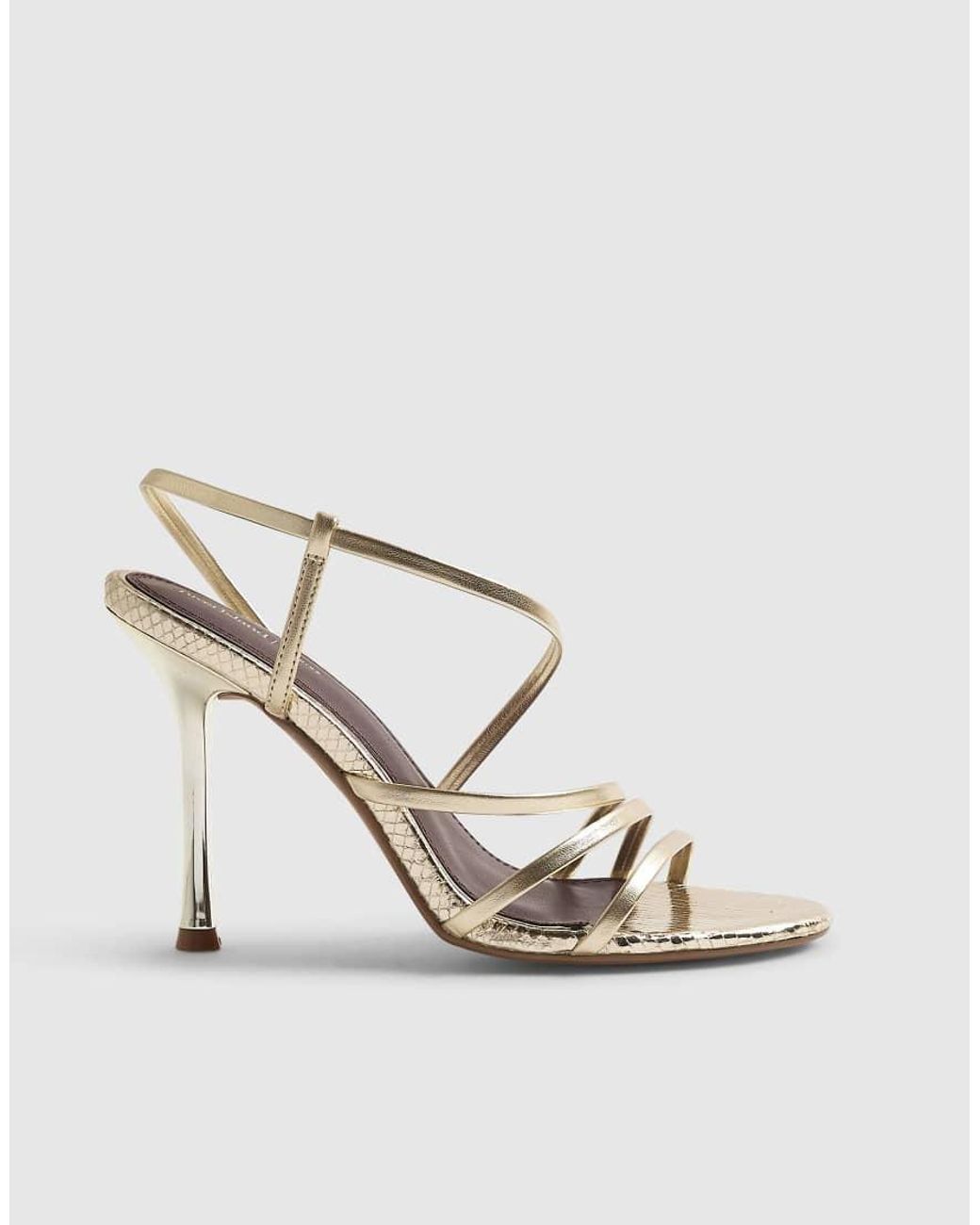River Island Metallic Strappy Heeled Sandals