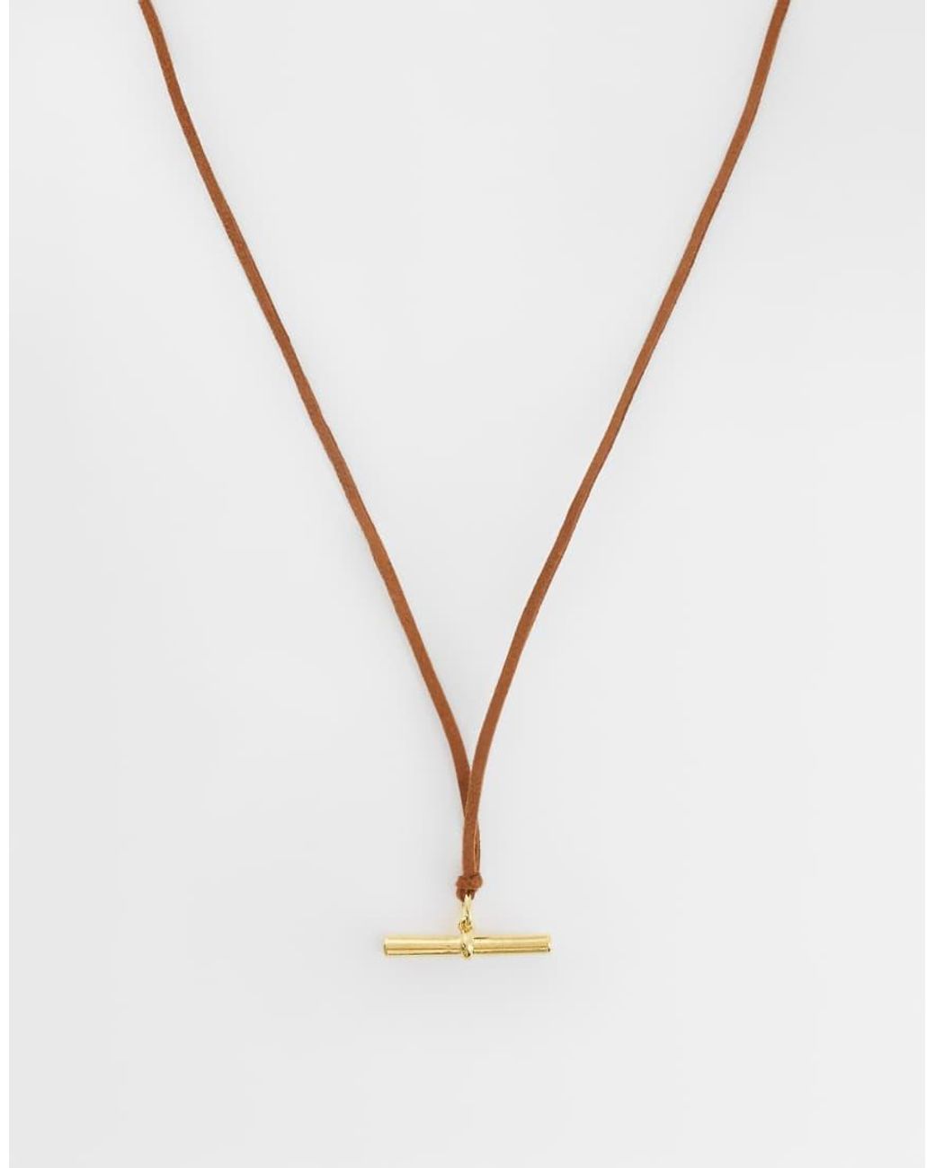Orelia Metallic T-Bar Cord Necklace