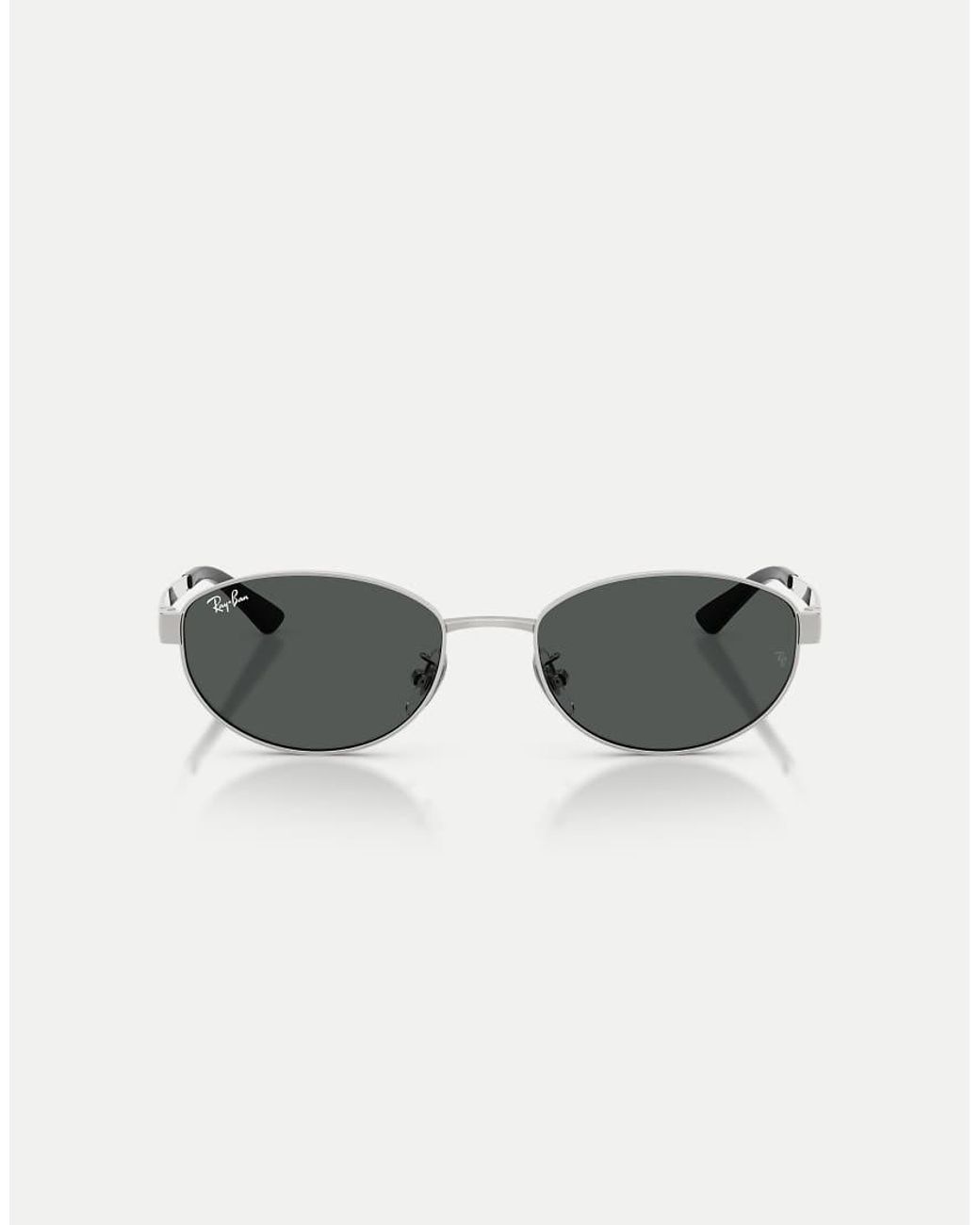 Ray-Ban Metallic Oval Sunglasses With Lens
