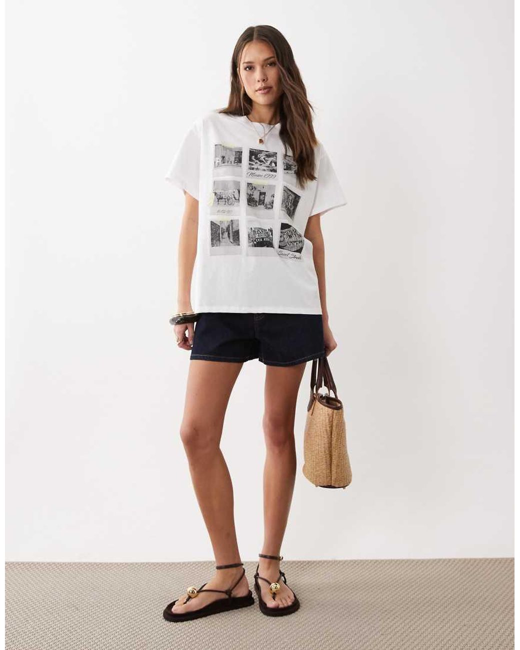 ASOS White Short Sleeve Oversized T-shirt With Mexico Photographic