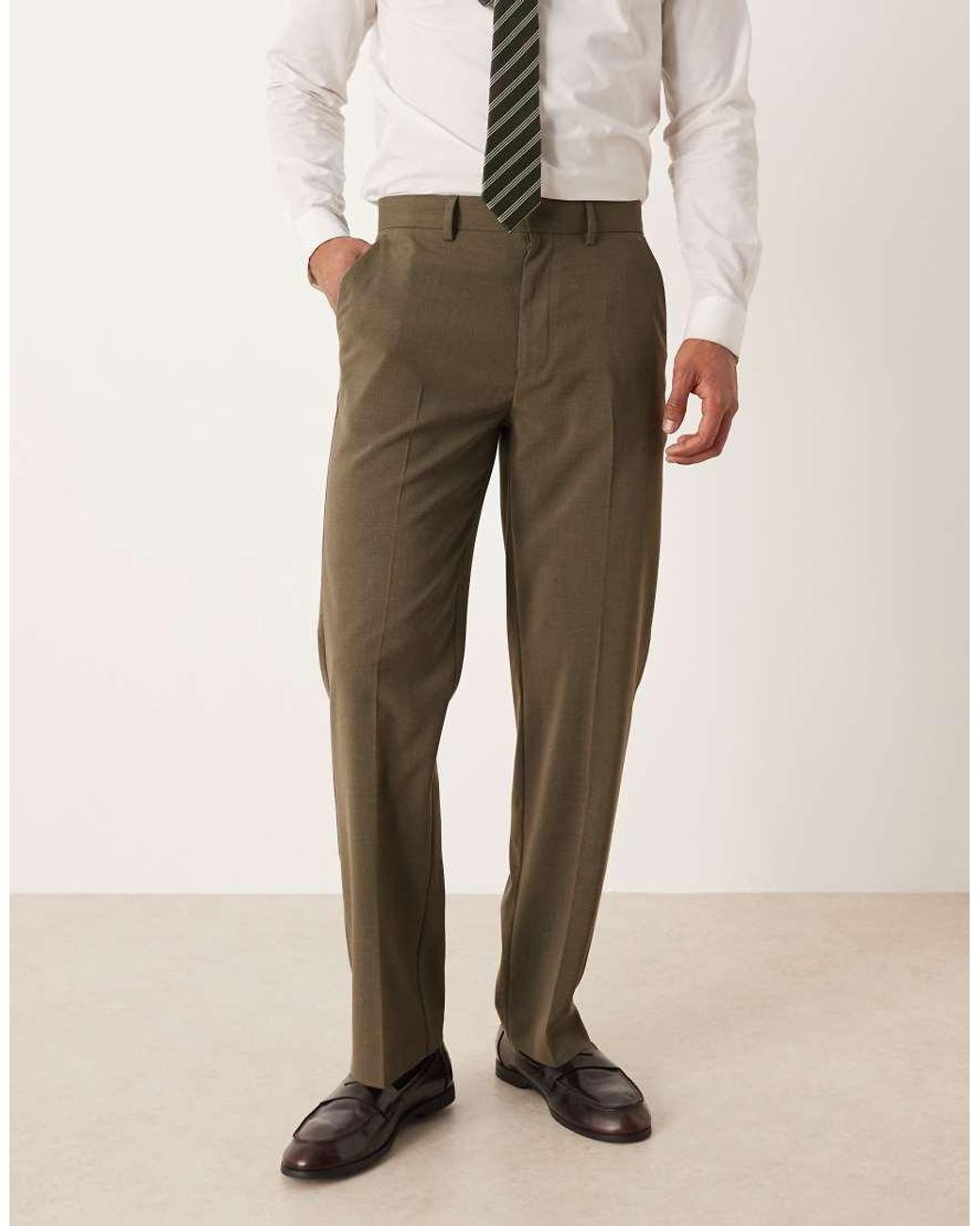 ASOS Natural Straight Suit Pants for men