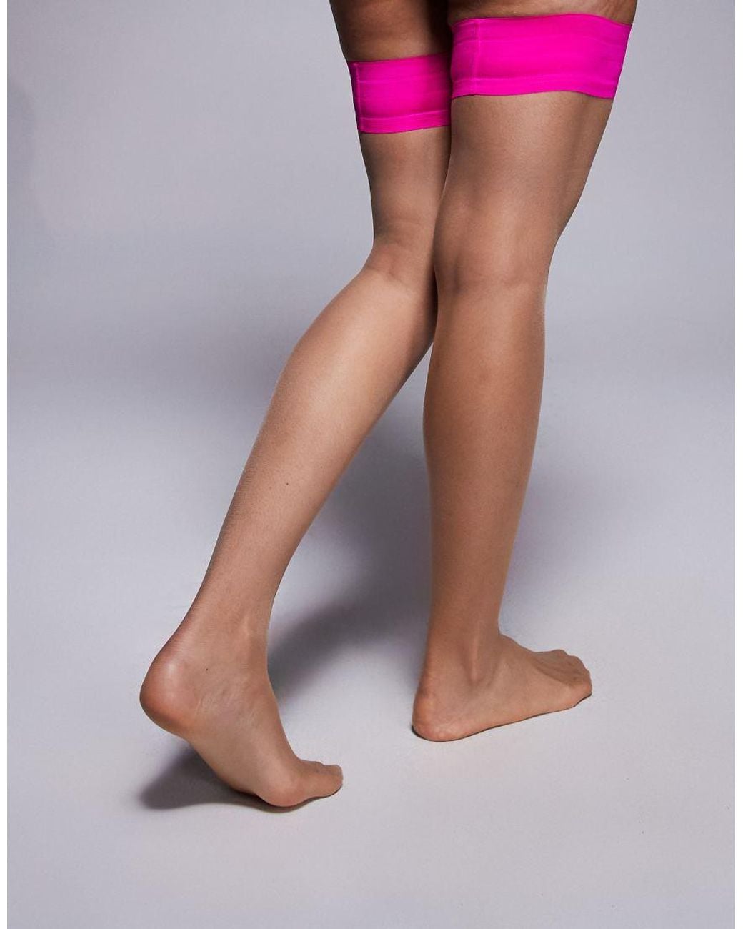 Ann Summers Pink Plain Top Hold Ups