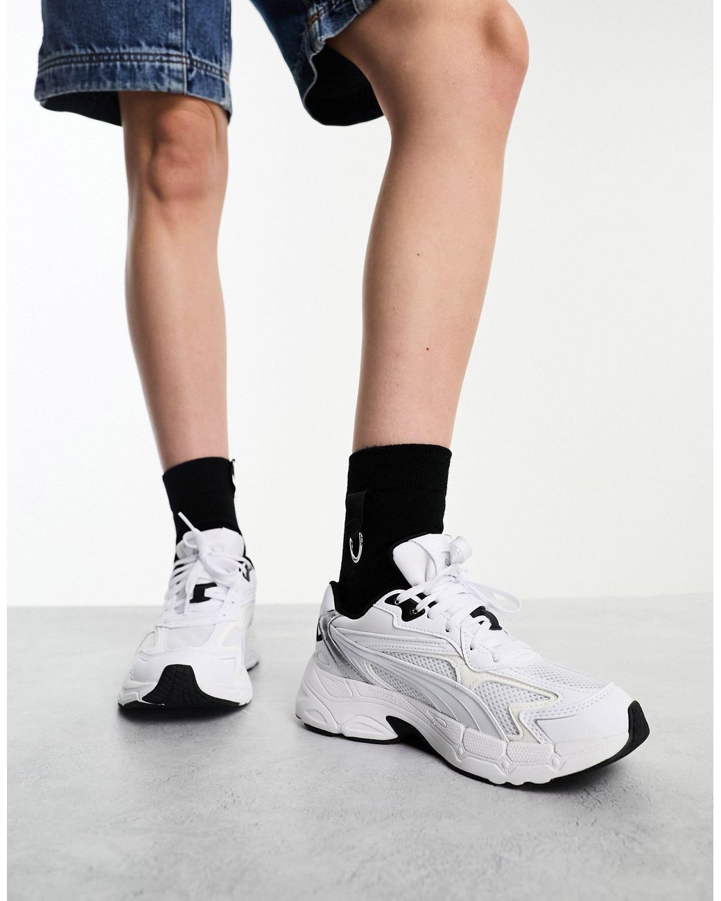 PUMA Teveris Nitro Metallic Sneakers in White | Lyst Australia