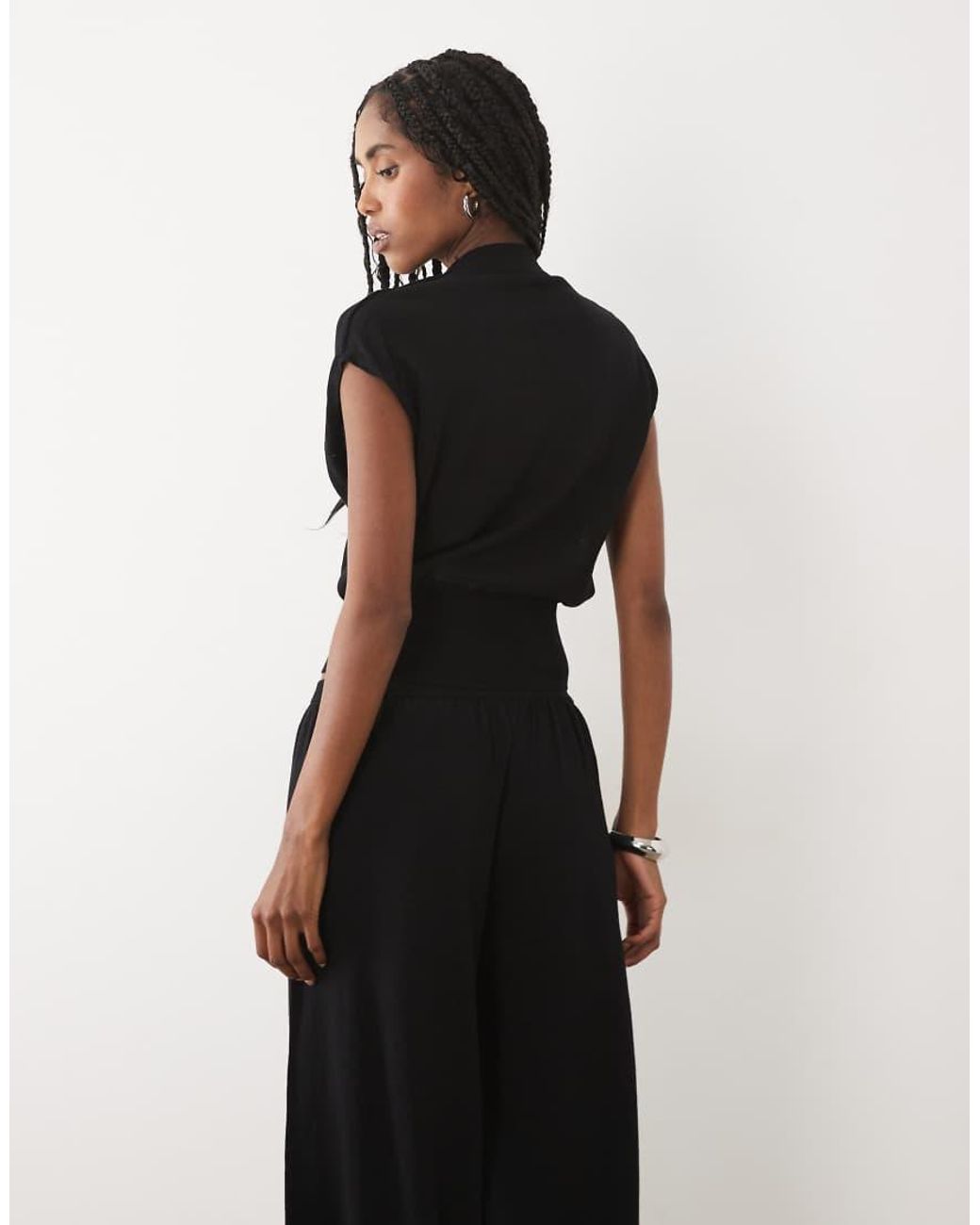 Mango Black Lalala Cowl Neck Sleeveless Top Co-ord