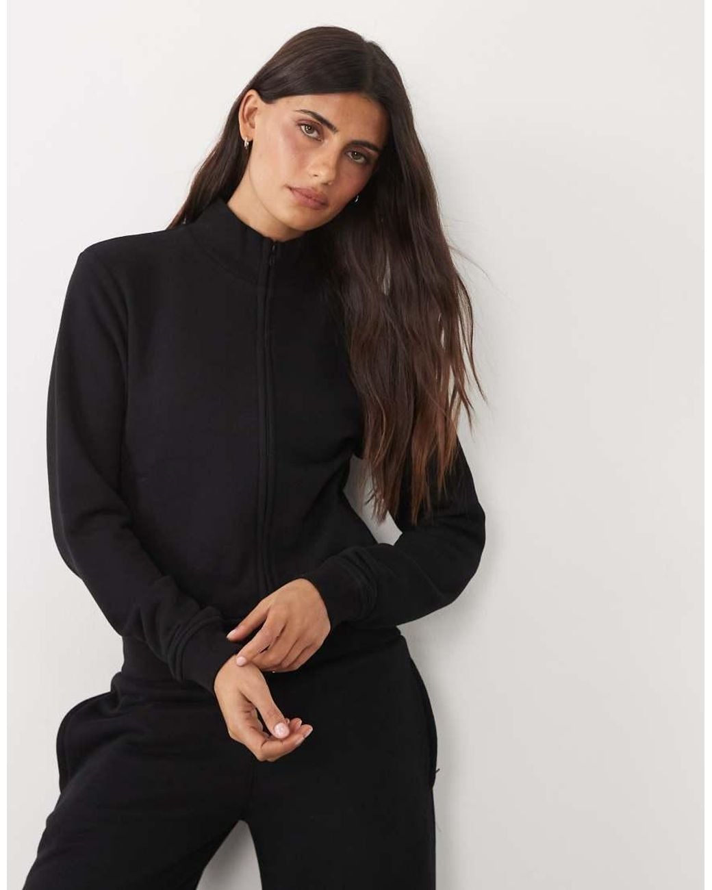 4505 Black Y2k Lightweight Studio Track Jacket With Zip Pockets