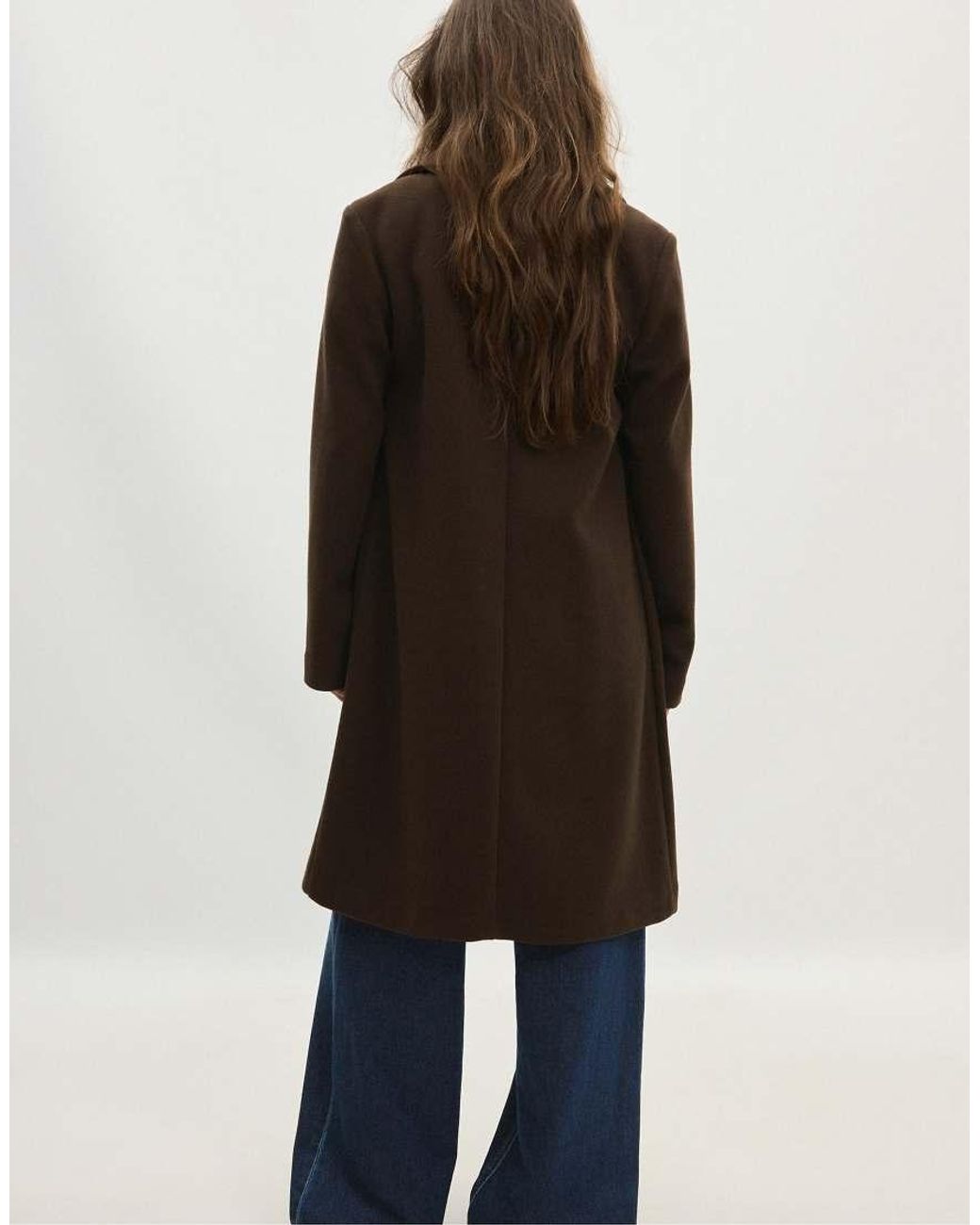 Stradivarius Brown Basic Soft-touch Coat