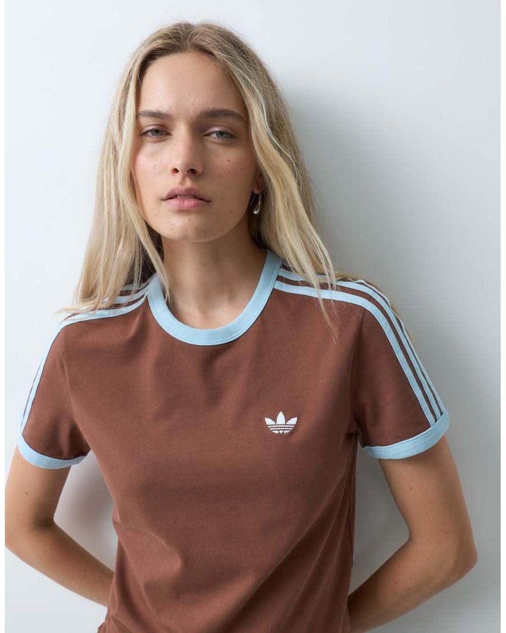 Adidas Originals Brown Cali Three Stripe T-shirt