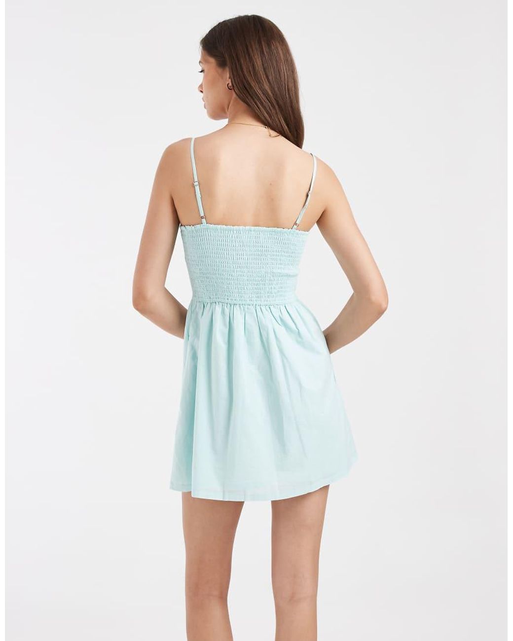 Hollister Blue Strappy Button Front Mini Dress