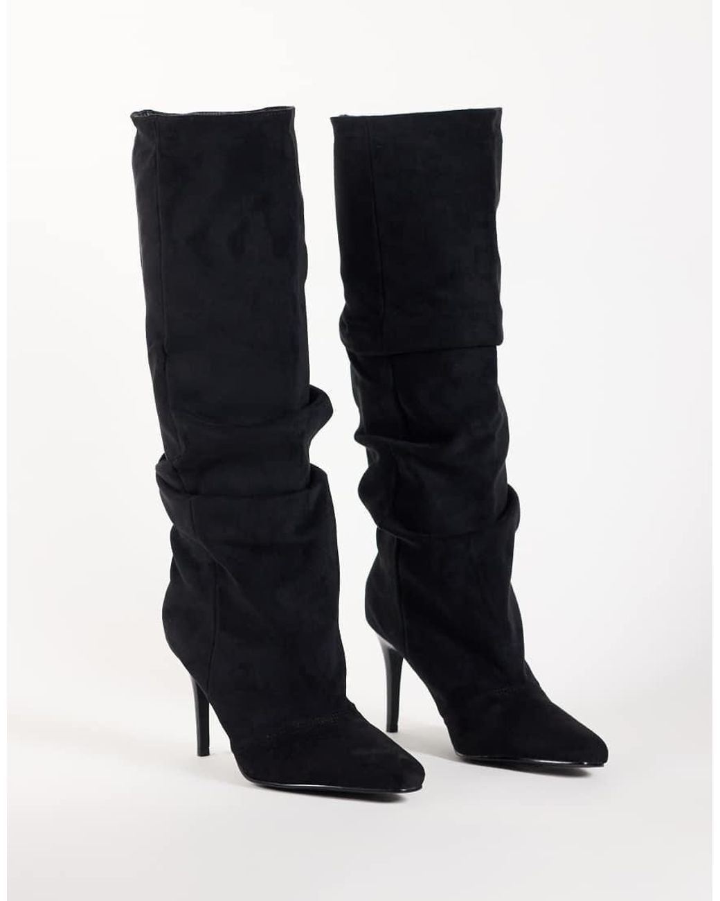 SIMMI Black Simmi London Reece Ruched Knee Boots