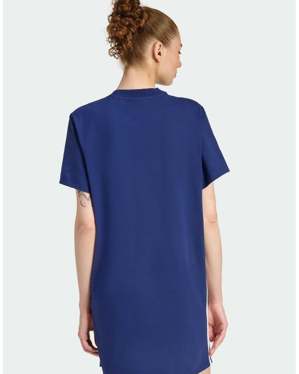 Adidas Originals Blue Essentials 3-Stripes Tee Dress