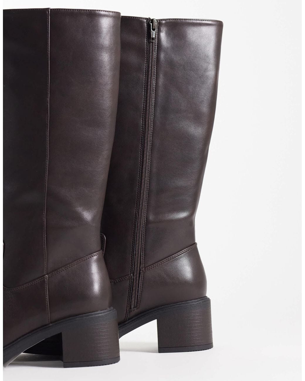 Glamorous Black Pull On Knee Boots