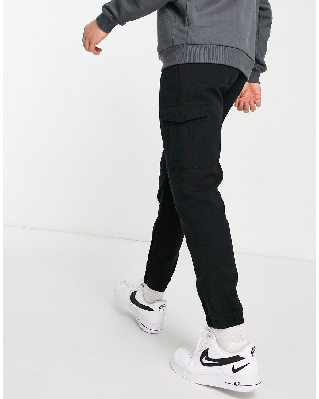 Brave Soul Cargo Pants With 3d Pockets in Black for Men