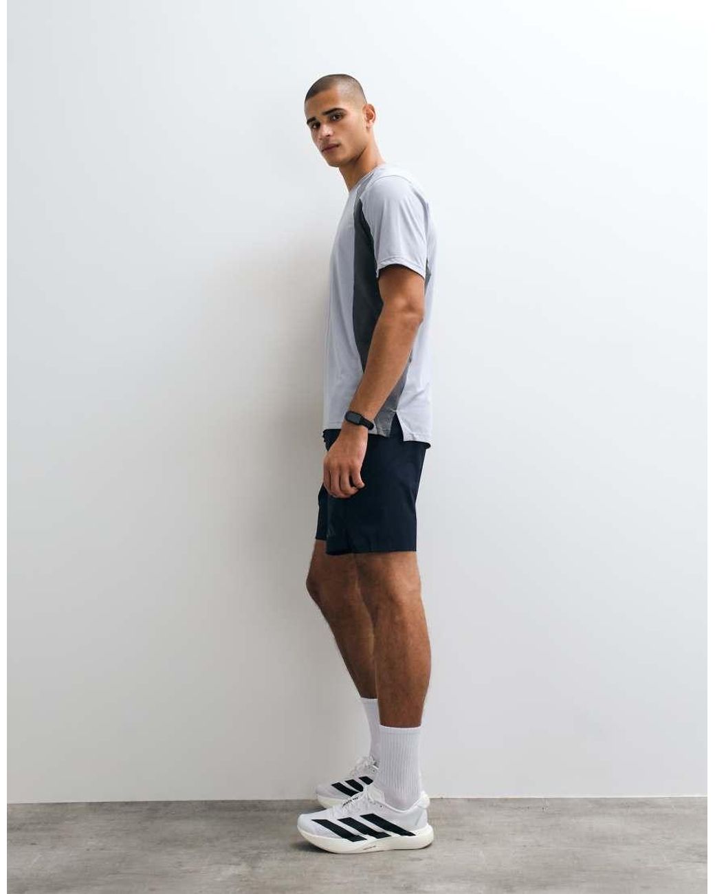 Adidas Originals Gray Adidas Training Tech Colourblock T-Shirt for men