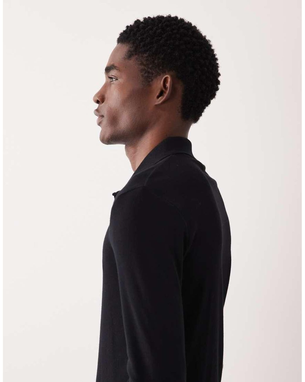 ASOS Blue Muscle Fit Long Sleeve Polo for men