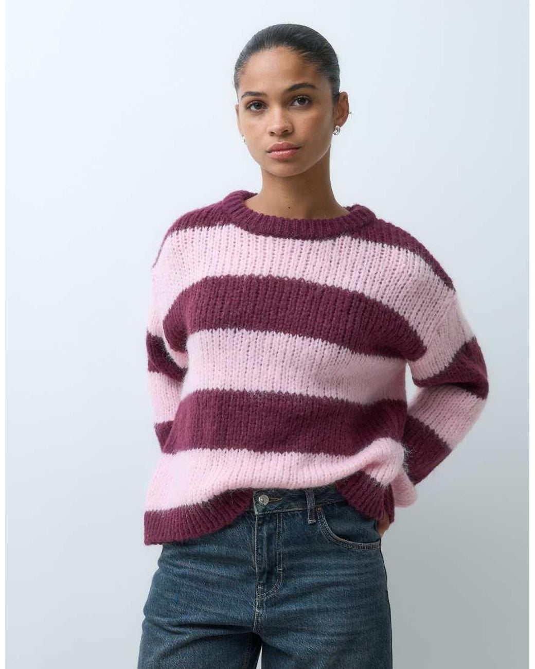 Pieces Pink Chunky Knitted Jumper