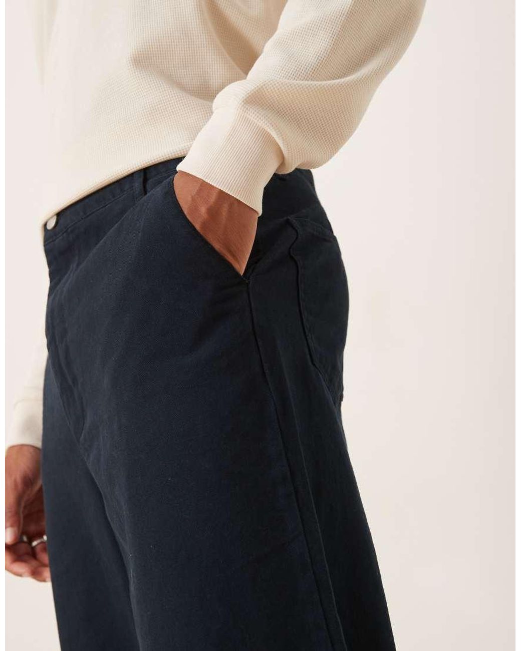 ASOS White Relaxed Tapered Trousers for men