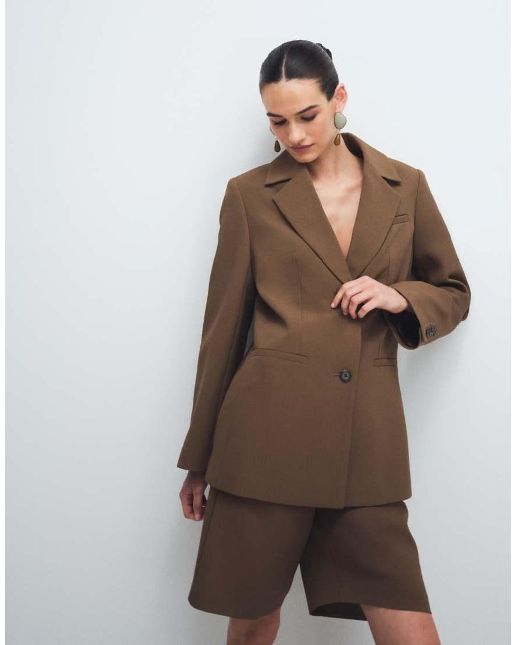 ASOS Brown Tailored Longline Relaxed Blazer