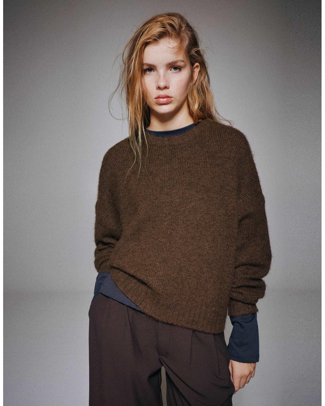 Pull&Bear Brown Basic-strickpullover