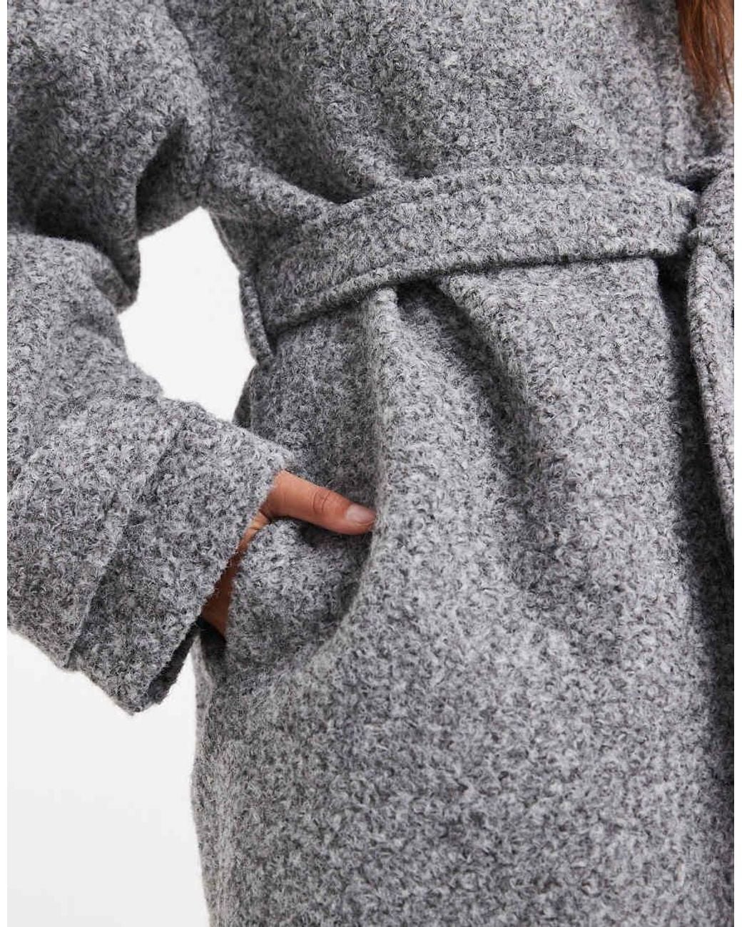 ASOS Gray Cozy Longline Formal Coat