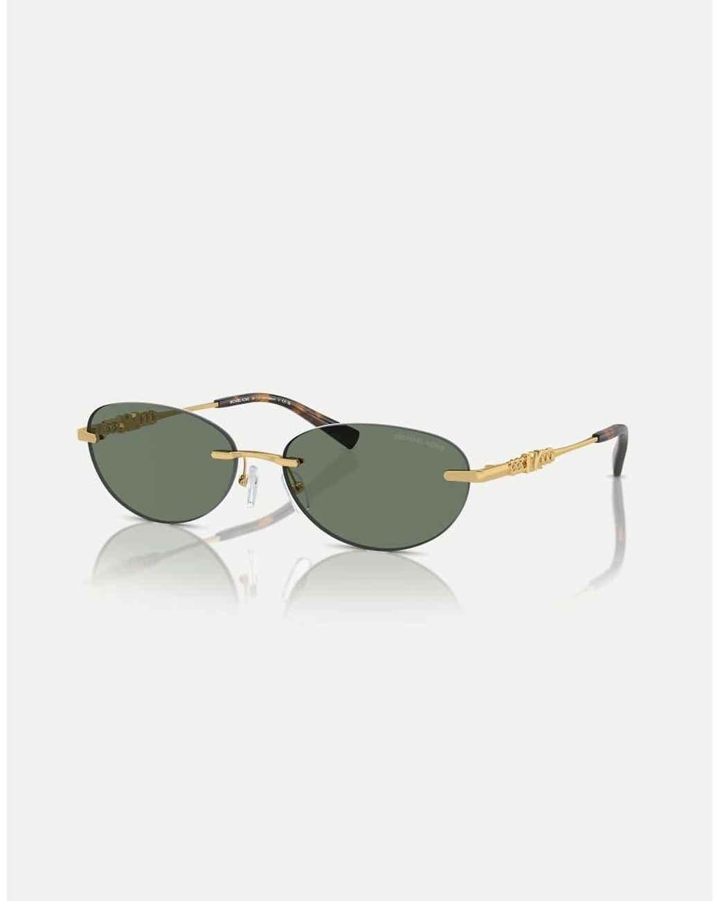 Michael Kors Green Manchester Oval Sunglasses With Lens