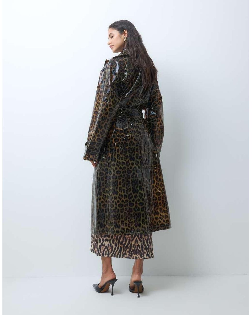 ASOS Multicolor Longline High Shine Trench Coat