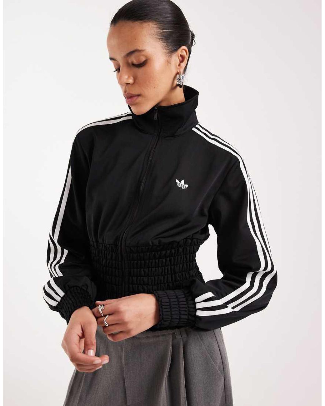 Adidas Originals Black Smocked Firebird Track Top
