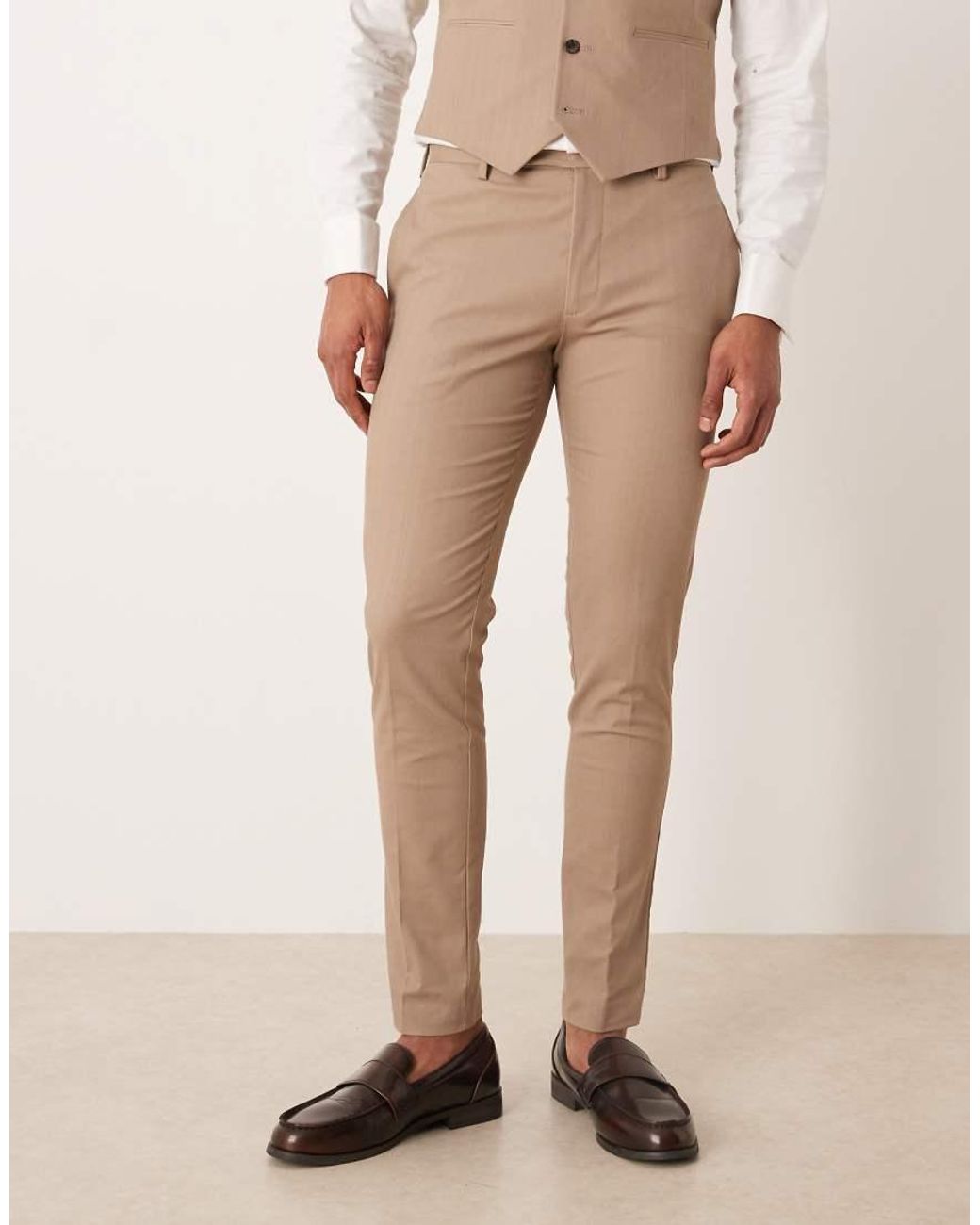 ASOS Natural Skinny Suit Trouser for men