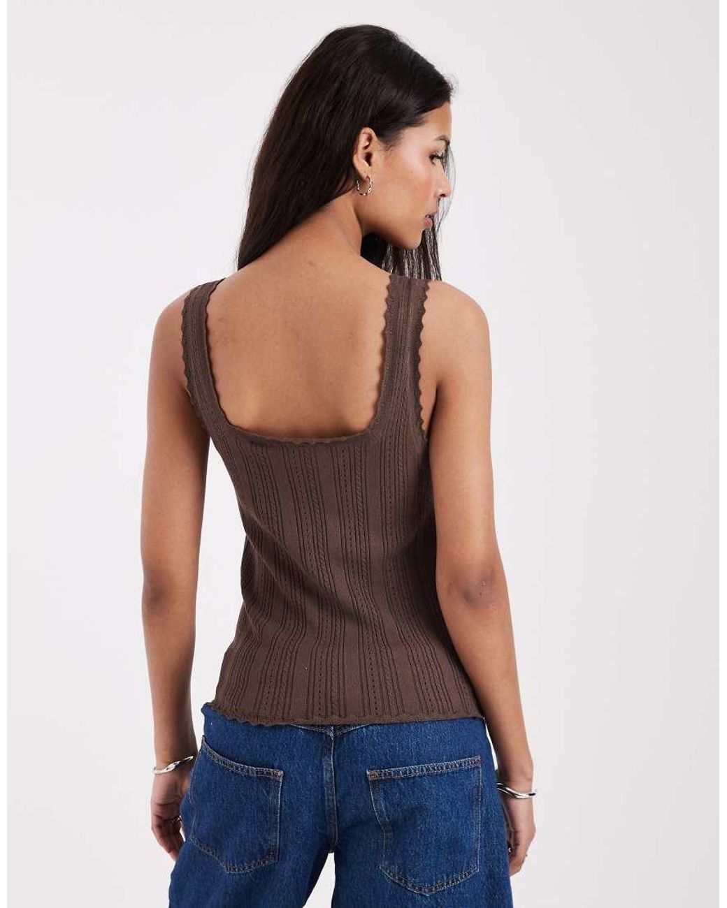 JJXX Blue Pointelle Vest Top