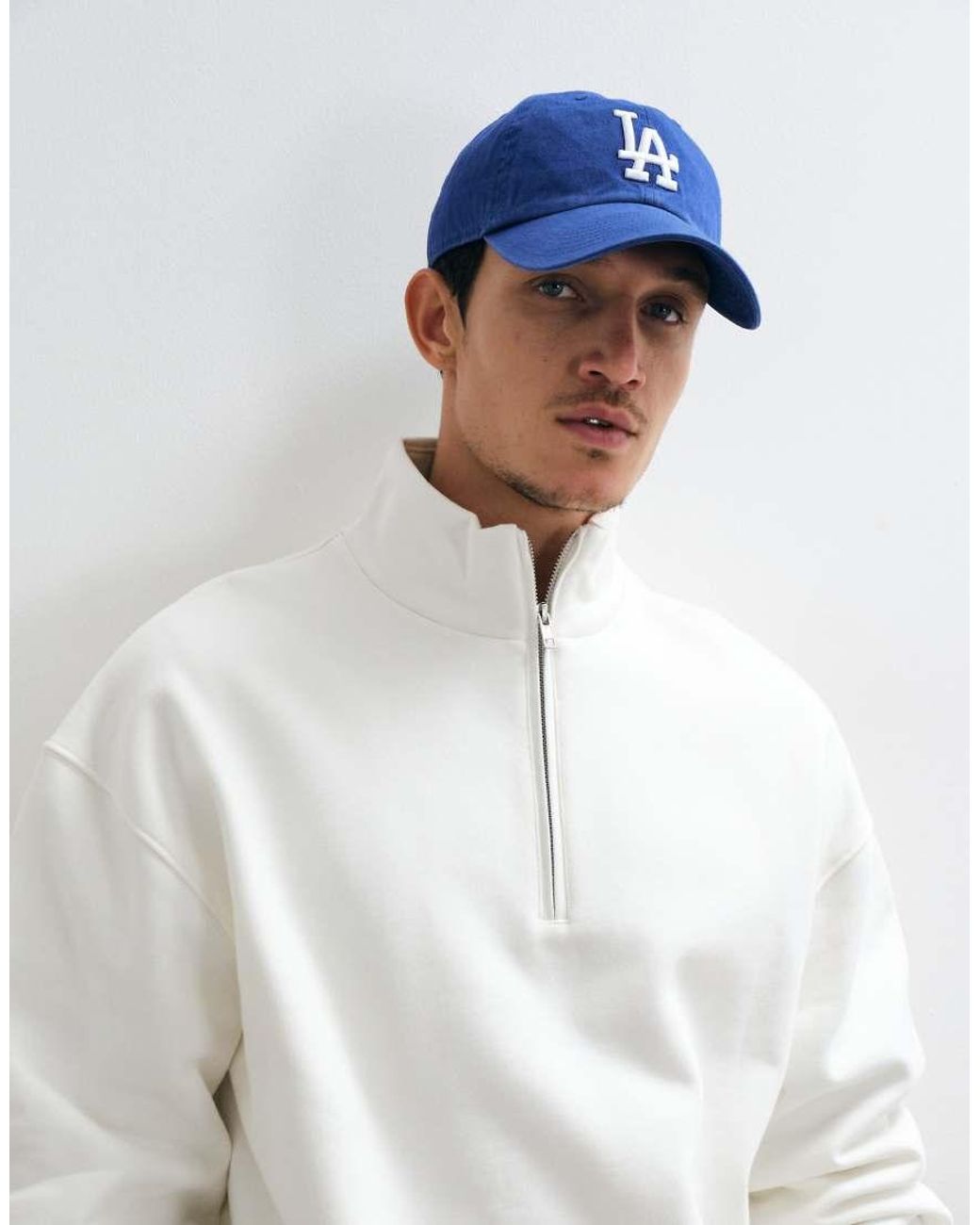 ASOS White Premium Heavyweight Oversized Quarter Zip Funnel Neck for men