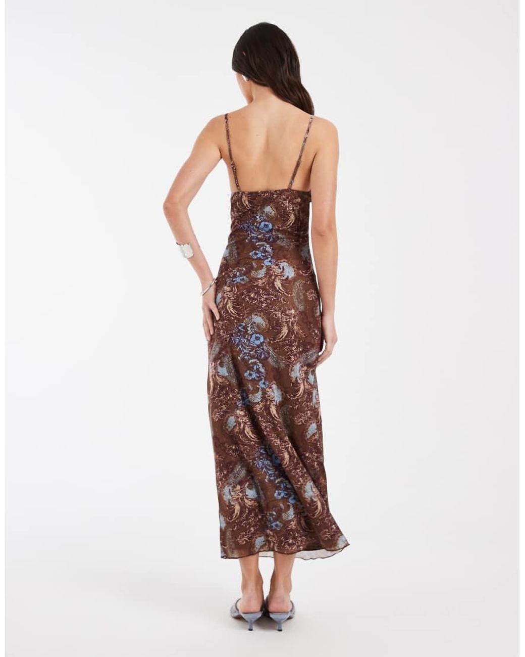 Motel White Alnaka Feathery Cami Maxi Dress