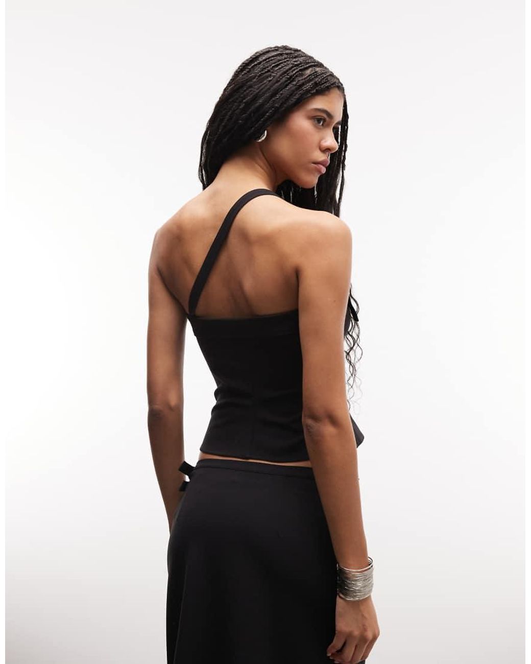 Weekday Black Asymmetric Buckle Top