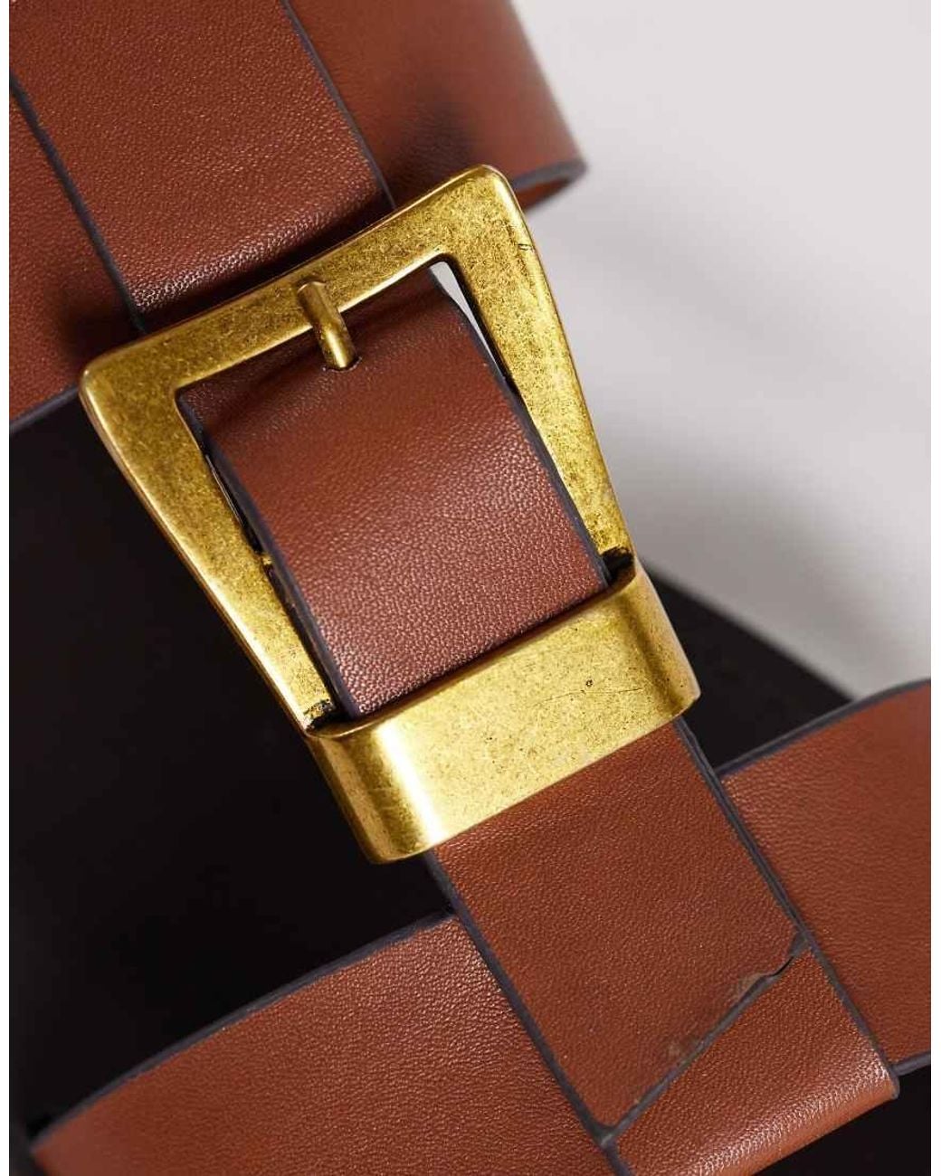 ASOS Brown Franklin Gladiator Style Sandals With Buckle Detail