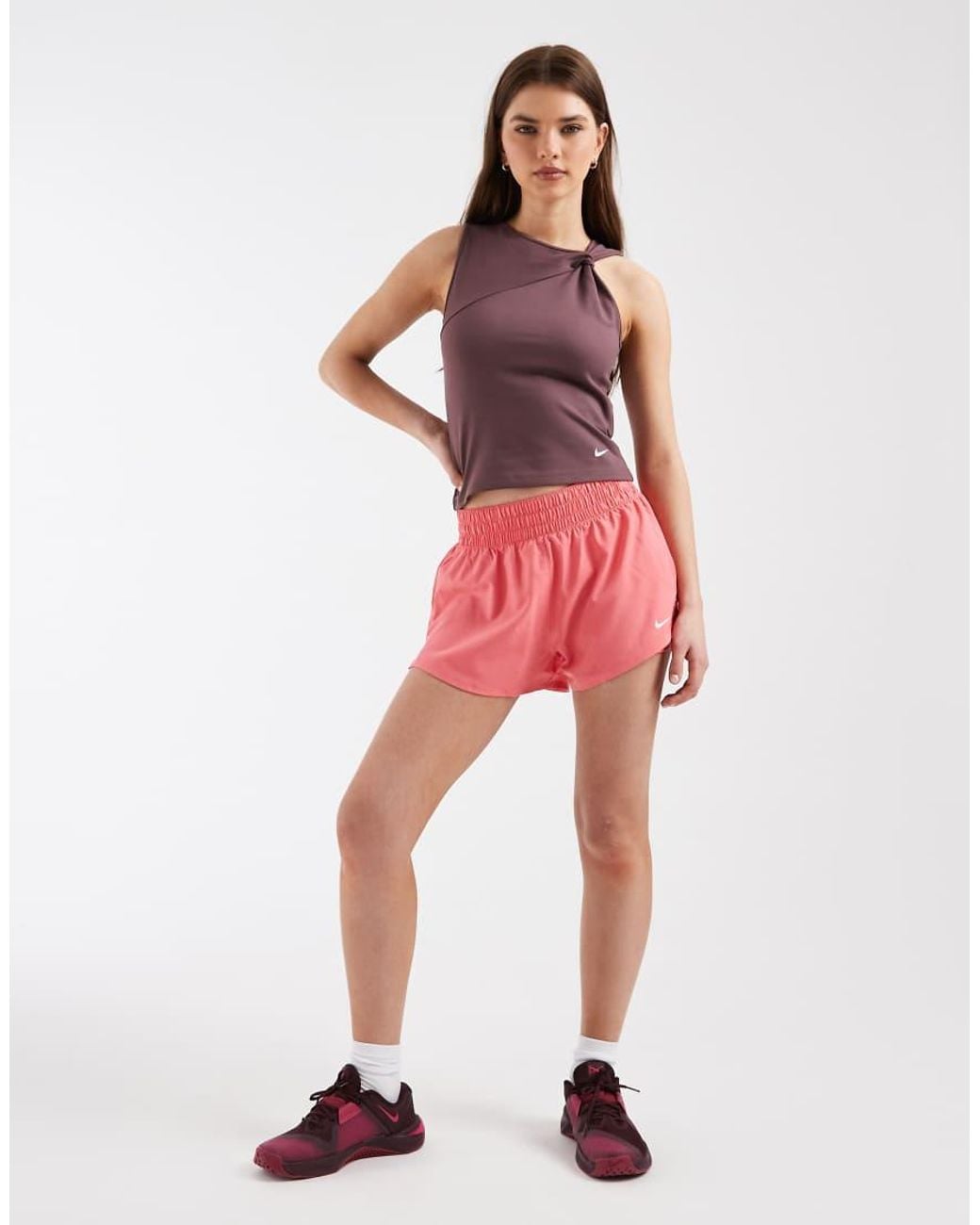 Nike Red Nike One Training Dri-fit Twisted Tank Top
