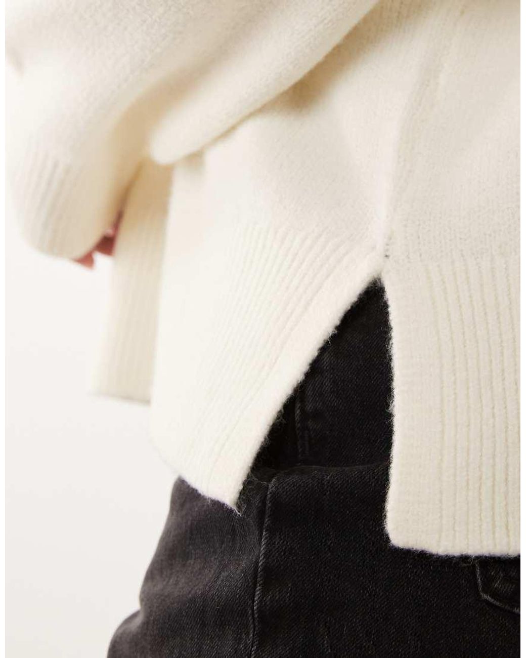 ASOS White Asos Design Curve Relaxed Jumper With Side Split Detail