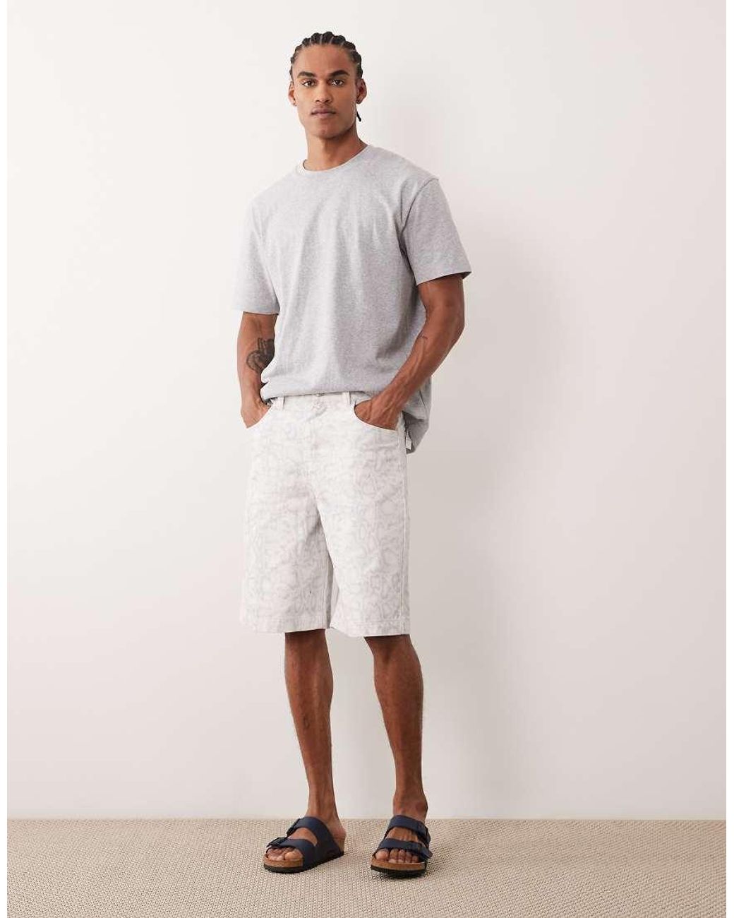 ASOS Natural Longer Length Jort for men